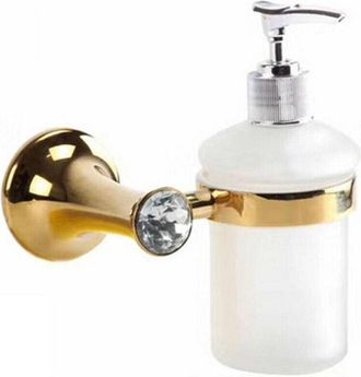 Trade Shop Trade Shop - Dispenser Porta Sapone Liquido Supporto Bagno Muro Casa Dorato Oro Dgo-103