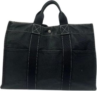 Herm&egrave;s Pre-owned Tote Bags, female, Blue, Size: ONE SIZE Pre-owned Cotton Tote Bag