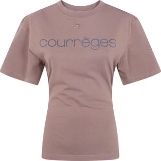 Courr&egrave;ges T-Shirt Waisted Logo Print