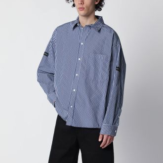 Balenciaga Oversize navy blue and white striped shirt