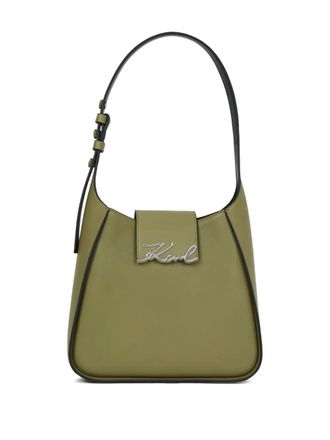 Karl Lagerfeld K/Signature shoulder bag - women - Calf Leather - One Size - Green