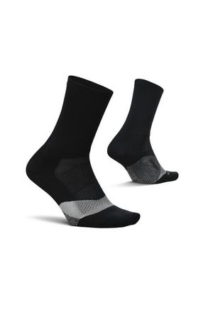 Feetures Elite Light Cushion Mini Crew Sock Sport Sock with Targeted Compression in Black at Nordstrom, Size Large