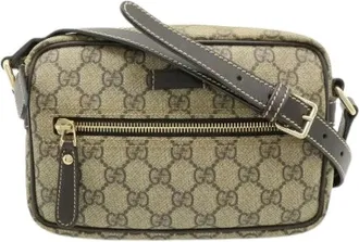 Gucci Pre-owned Cross Body Bags, female, Beige, Size: ONE SIZE Pre-owned GG Supreme Coated Canvas Shoulder Bag