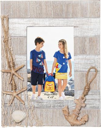 Beachcombers Net/Anchor Vertical Frame in Beige at Nordstrom, Size Medium