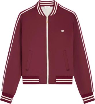 Celine Celine, Hoodies & sweatvesten, Dames, Rood, S, Polyester, Teddy Trainingspak Jas in dubbelzijdige jersey