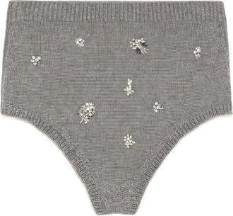 SIMKHAI Georgie embellished shorts - Grey