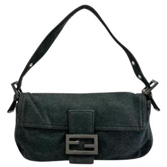 Fendi Pre-owned Shoulder Bags, female, Gray, Size: ONE SIZE Pre-owned Vintage Shoulder Bag