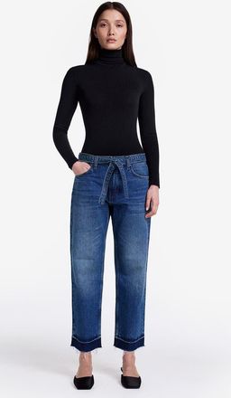 Smythe Lark Low Rise Crop Relaxed Jean in Vintage Mid Blue at Nordstrom, Size 31