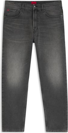 HUGO BOSS Tapered-fit jeans in gray denim with used effects