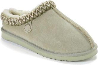 Dearfoams Fireside Grafton Genuine Shearling Clog Slipper with Embroidery in Seagrass at Nordstrom, Size 10