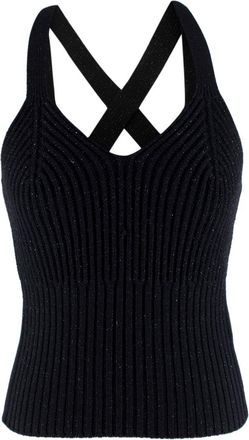 Bottega Veneta Black Sparkle Knitted Vest Size XS