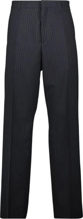 Dior Straight Trousers, male, Blue, Size: M Striped Wool Trousers Spring-Summer 2025