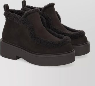 Gianvito Rossi suede leather platform ankle boots