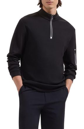 Bugatchi Soft Touch Quarter Zip in Black at Nordstrom, Size Xx-Large
