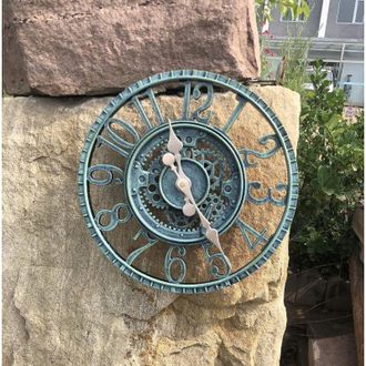 OEM Reloj De Jard&iacute;n Retro Grande - Resistente A La Intemperie - Reloj De Ba&ntilde;o - Decoraci&oacute;n Vintage - Silencioso - Crezuo