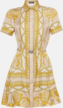Versace Barocco silk twill shirt dress
