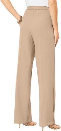 Roaman's Plus Size Wide Leg Bend Over Pant in New Khaki at Nordstrom, Size 16
