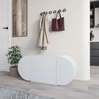 Decortie Pozy Modern Single-Door Shoe Storage Cabinet 110cm in White | Size: 1 Pack