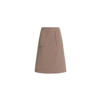 Alberta Ferretti Utility Cotton Midi Skirt - female - Alberta Ferretti - Midi Skirts - Brown - 2XL - Skirts