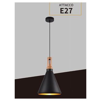 Trade Shop Trade Shop Traesio - Trade Shop - Lampadario A Sospensione Stile Industriale In Metallo Pendente A Cono E27 A94 - Negro