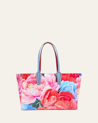 Christian Louboutin Cabata Small Tote Bag in Floral-Print Patent Leather
