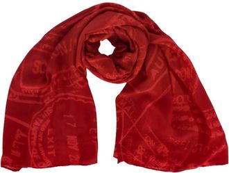 Alviero Martini 1A Classe Rood Print Sjaal- Stijlvol en Veelzijdig - Dames - Sjaals - Rood - ONE Size - Polyester - Accessoires