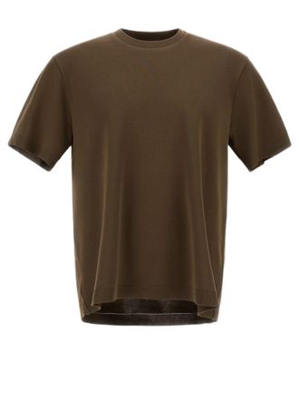Herno Double-Layered Piqu&eacute; Cotton T-Shirt With Ribbed Detailing