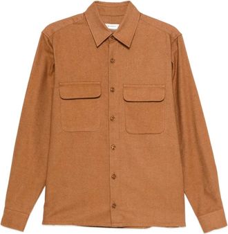 Sandro double-pocket cotton shirt - Brown