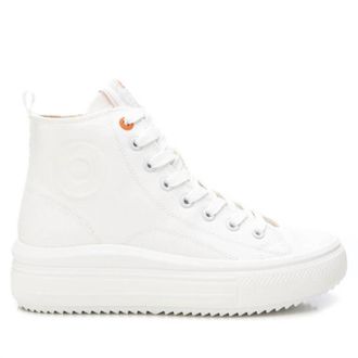 Xti Womens High Top Canvas Sneakers In White