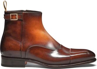 Santoni Schoenen, Heren, Oranje, 39 EU, Leer, Leren Enkelboot