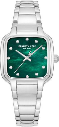 Kenneth Cole Classic Mother-of-Pearl & Diamond Bracelet Watch, 28mm x 31.6mm in Silver at Nordstrom