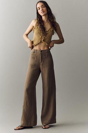 Sanctuary The Marine Linen High Rise Wide Leg Pants