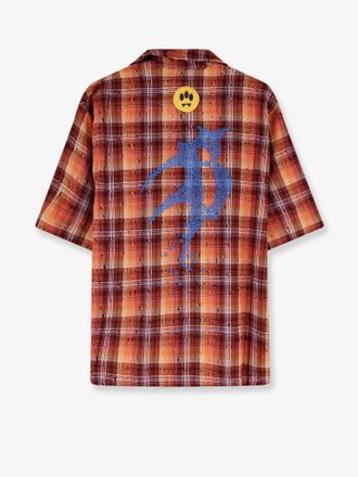 Barrow Mens Shirt Bowling-Collar Cotton Orange