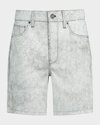 Hudson Mens Clint Cracked Leather Shorts