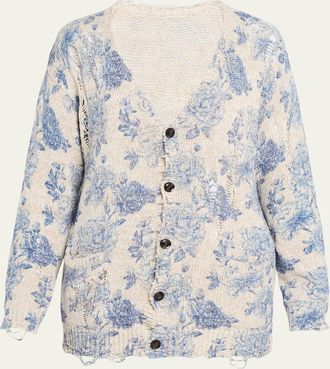 R13 Printed Boyfriend Cardigan