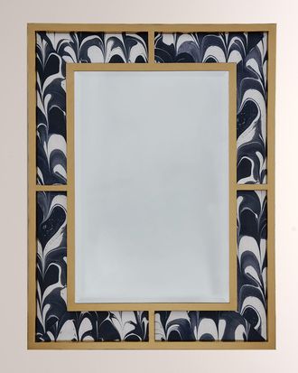 Port 68 Bedford Mirror with Black Orchid Fabric
