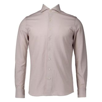 Profuomo Long Sleeve Shirt - Heren - Casual Overhemden - Roze - XS - Katoen - Overhemden