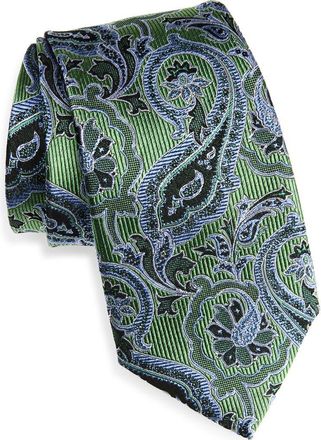 Nordstrom Floral Paisley Silk Tie in Green at Nordstrom