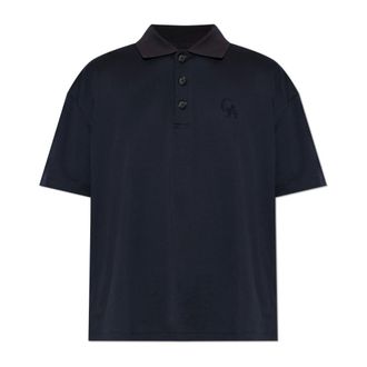 Giorgio Armani Polo Shirts, male, Blue, Size: XL Polo with embroidered logo