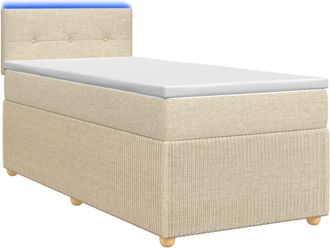 vidaXL Letto Box Spring Con Materasso Crema 90 X 200 Cm Tessuto Vidaxl