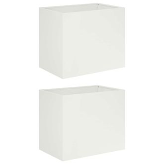 vidaXL Macetero De Jard&iacute;n 2 Uds. Blanco 50 X 40 X 50 Cm Vidaxl
