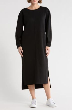 Nordstrom Rack Long Sleeve Neoprene Midi Dress in Black at Nordstrom Rack, Size Xx-Small