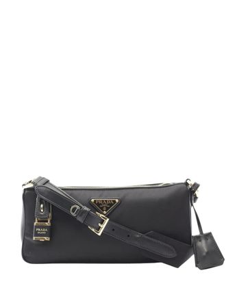 Prada 2013-2025 kleine Tessuto leren crossbodytas - Zwart