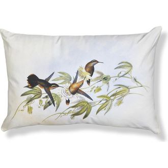 Tag Hummingbird Lumbar Cotton Accent Decorative Throw Pillow in White at Nordstrom, Size Medium