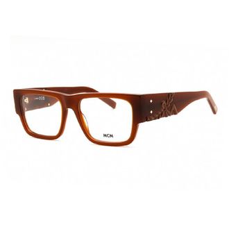 MCM Mcm Eyeglasses Square Full Rim, Shiny Light Brown Frame And Clear Demo Lenses Lens Mw5013045