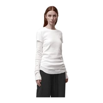 Thom Krom Dubbellaags T-shirt met lange mouwen - Dames - Tops - Wit - Maat: M Katoen