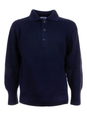 Malo ribbed polo sweater - Blue
