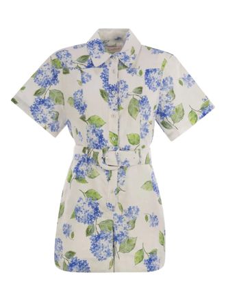 MC2 Saint Barth Carola floral-print belted playsuit - Neutrals