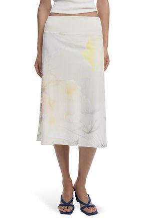 Desigual Stretch Cotton A-Line Skirt in Light Gray at Nordstrom, Size Large