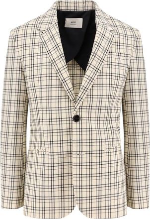Ami Jassen, Heren, Veelkleurig, M, Wol, Klassieke Wollen Blazer Wit